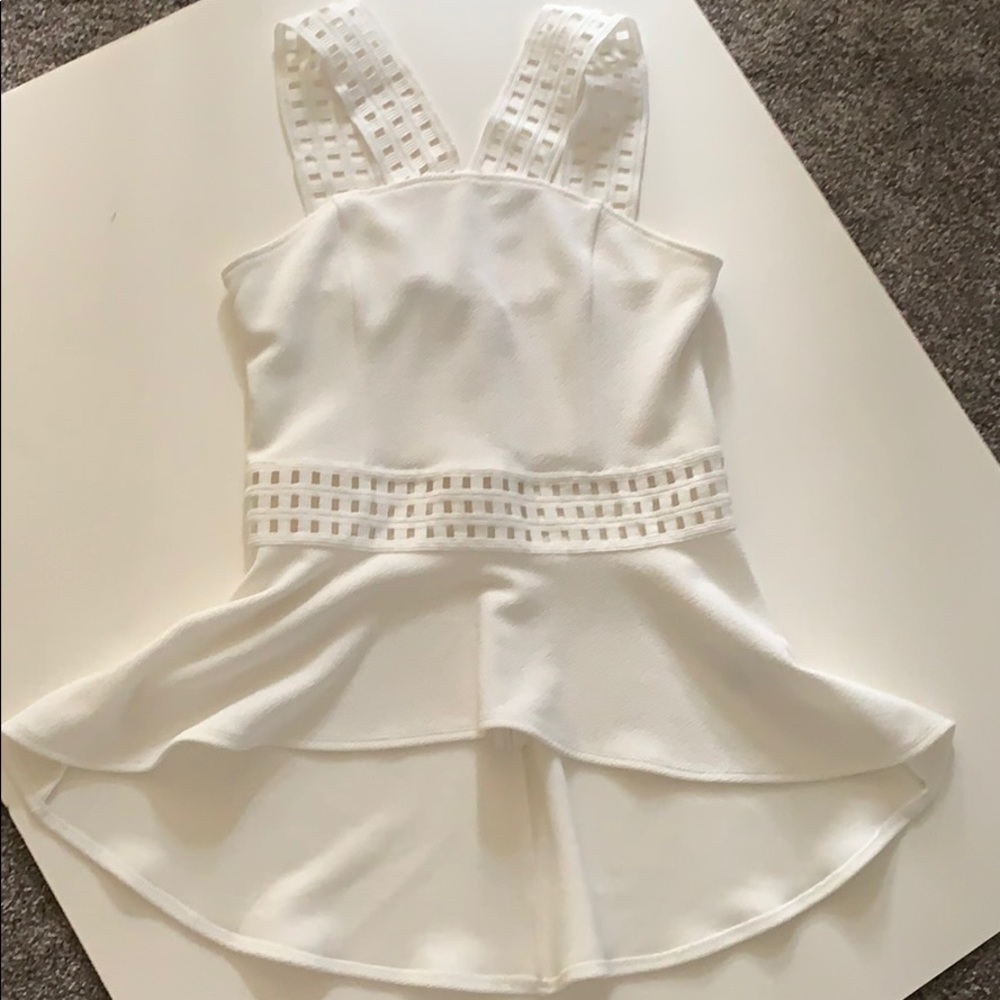 Bebe cage details peplum top